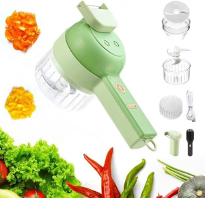 Ручной измельчитель для овощей 4в1 Food Chopper / Электрическая кухонная овощерезка / Мини блендер-слайсер — фото 2