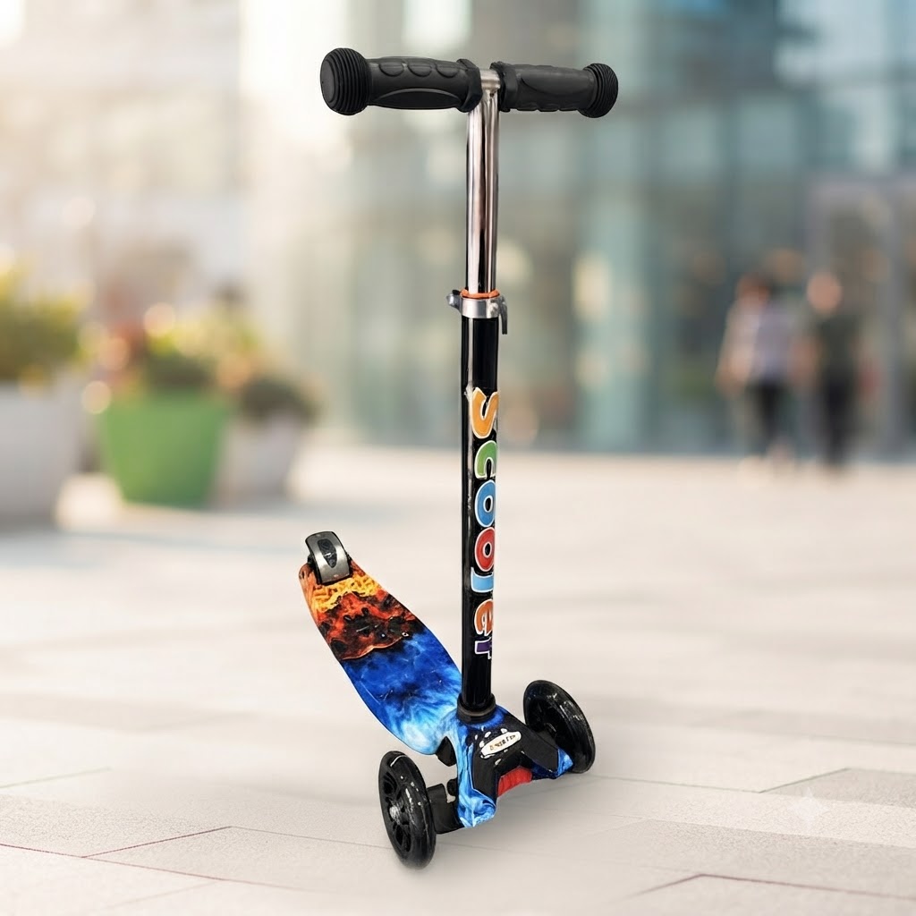 Самокат Scooter с подсветкой колес для девочки и мальчика синий Самокат Scooter с подсветкой колес для девочки и мальчика синий