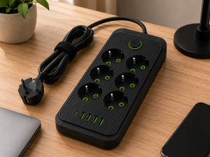 Сетевой фильтр (удлинитель) / Power — Socket F06U 6 розеток 4 USB + Type-C черный 26X-211 / Сетевой удлинитель розеток