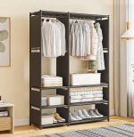Шкаф-стеллаж для обуви с полками 170 см / Текстильный шкаф / Стеллаж для одежды