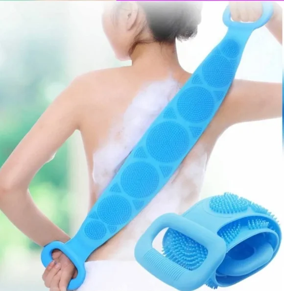 Силиконовая очищающая мочалка щетка – Silicone bath towel массажная для душа и ванны