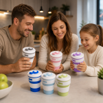 Складной силиконовый стакан Collapsible Coffee Cup с крышкой 350 мл — фото 2