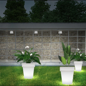 Солнечный цветочный горшок со LED подсветкой / Пластиковое светящееся кашпо для растений с солнечной панелью — фото 2