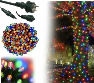 Светодиодная Гирлянда нить 401 led RGB разноцветная (черный провод)