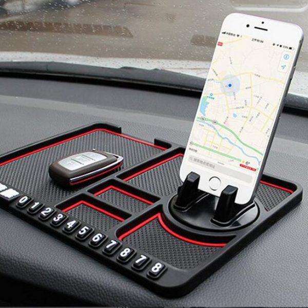 Силиконовый противоскользящий коврик в автомобиль на панель MOBILE
