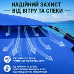 Синий Садовый зонтик с двойным куполом 220см / Пляжный двухъярусный зонтик с регулируемой высотой — фото 9