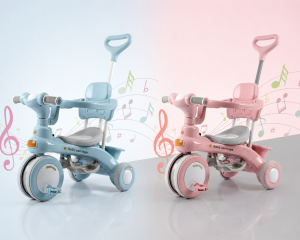 Трехколесный велосипед Baby Carriage 588 / Велосипед с родительской ручкой и корзиной / Велосипед-коляска
