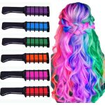 Набор мела для волос 6 шт Hair chalk Разноцветные красители расческа для детей и взрослых