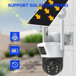 Уличная камера видеонаблюдения с двумя линзами 4G, V36-4G SOLAR / Вайфай камера от солнечной панели — фото 3