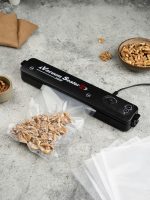 Вакууматор Vacuum Sealer вакуумный упаковщик для еды, бытовой вакууматор черный — фото 5