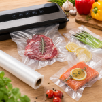 Вакуумные гофрированные пакеты в рулонах / Пленка для вакуумного упаковщика 25 см — фото 3