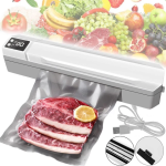 Вакуумный упаковщик пакетов Vacuum Sealer / Автоматический бытовой вакууматор с пакетами, вакуумайзер для упаковки и хранения пищи — фото 2
