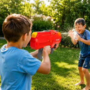 Водяной пистолет детский крокодил Water Gun 550мл / Бластер аккумуляторный водный автомат с автоматическим набором воды — фото 2