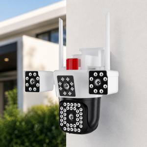 Wi-Fi камера видеонаблюдения с 3 линзами / Уличная беспроводная камера IP наблюдения 16 Мп 10-Х ZOOM