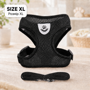 XL Сетчатая шлея-жилет с поводком для животных / Регулируемый нагрудник+поводок — фото 2