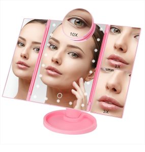Зеркало тройное для макияжа Superstar Magnifying Mirror с LED-подсветкой прямоугольное с увеличением — фото 2